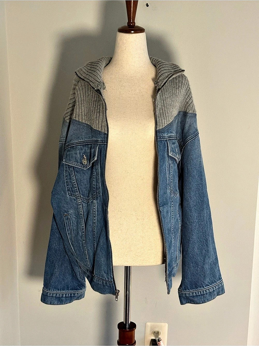 MOTHER Bruiser Sneaker Denim Knit Hooded Jacket Prototype Never Released